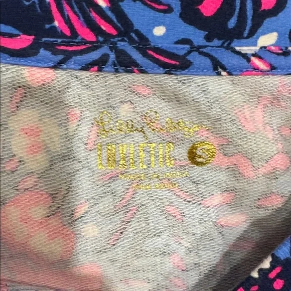 Lilly Pulitzer Luxletic Pullover Sweatshirt Small Drawstring Front pocket Floral - Picture 3 of 10